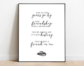 You've Got A Friend In Me Printable, Home Decor, Printable Art, Friend In Me, Printable Wall Art, Modern Art, Kids Room, Toy Story, Download
