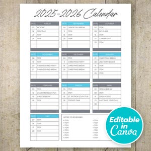 Editable Homeschool Planner, Year-at-a-Glance, Monthly Calendar, Charlotte Mason Schedule Custom Homeschool Co-op meet ups play dates