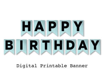 Happy Birthday Banner Printable Flags for Kids Party, Dude Perfect Party, Instant Download