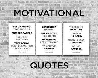Printable Inspirational Quotes for Office or Home Gym Signs Workout Motivation Bundle 3 Posters Wall Art Wall Decoration