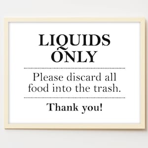 Liquids Only Printable Sign No Food In Sink Septic System Drain Only Do Not Put Food Down Sink No Food Down The Drain Kitchen Wall Sign