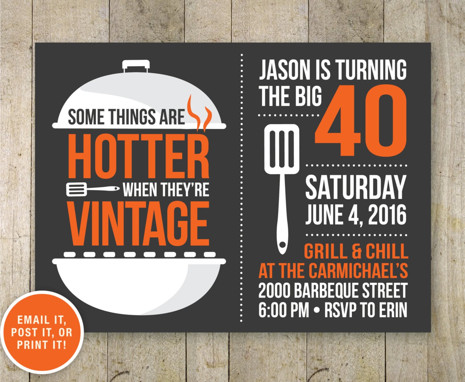 40th BBQ birthday invitation. BBQ beer party Adult 40th Etsy