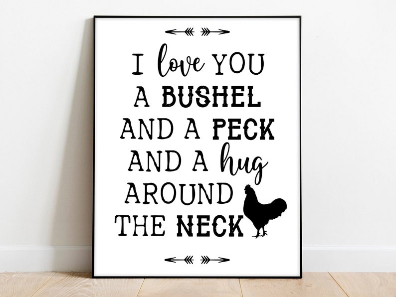 I Love You a Bushel and a Peck Printable, Home Decor, Printable Art ...