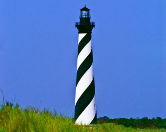 Cape Hateras Lighthouse pictures, Outer Banks photo wall decor beach house art, OBX nautical office art, seascape north carolina photograph