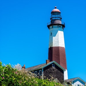 Montauk lighthouse wall decor photography, ocean beach wall art, lighthouse decor, Long Island beach house picture, Christmas gift idea