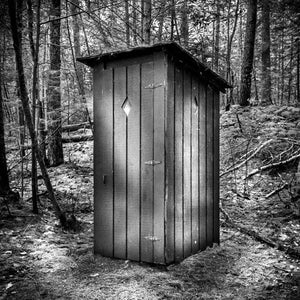 Fine art photography of rustic outhouse for your farmhouse bathroom home wall decor. Available in color, B&W and canvas gallery wrap.