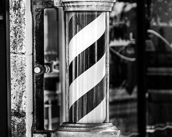 Barber pole photography available as canvas gallery wrap or matted wall decor art