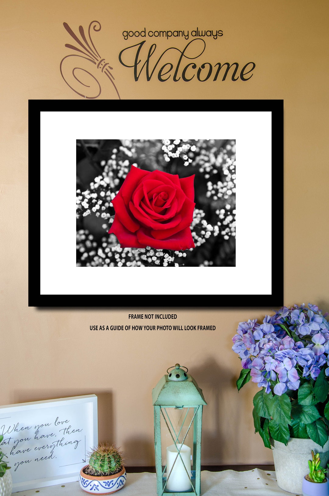Red Rose Wall Decor Flower Wall Decor Red Pop of Color for Etsy
