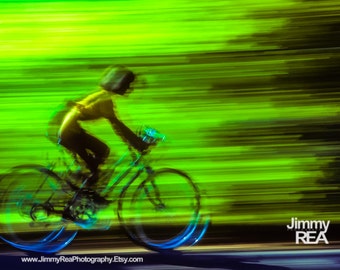 Bike art, Bicycle photography, bike photos, large wall art, green wall decor, bike art, cycling art, abstract, biking, bicycle photograph