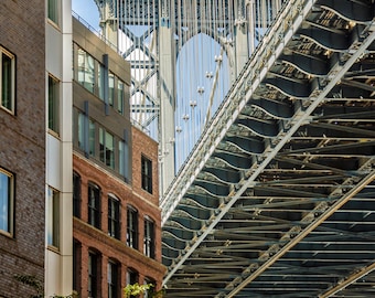 DUMBO Brooklyn Photography Print, Manhattan Bridge, NYC Urban Decor