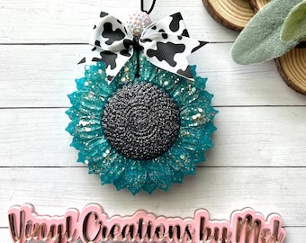 Sunflower freshie, car air freshener, freshie, aroma bead car freshie, mama freshie, cute car freshie, flower freshie