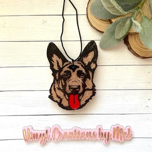 German Shepard car freshie, car air freshener, freshie, aroma bead car freshie, dog mama freshie, freshie with bow,  German Shepard freshie