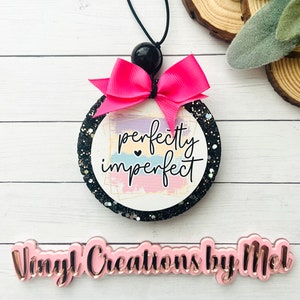 Perfectly imperfect car freshie, car air freshener, freshie, aroma bead car freshie, mama life freshie, freshie with bow