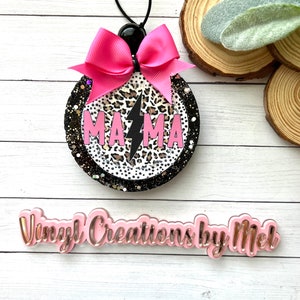 Mama Car Freshie, Leopard Print, Lightning Bolt Air Freshener
