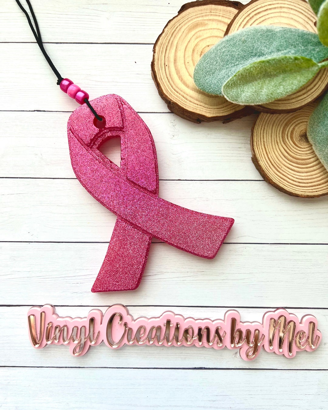 Awareness Ribbon Car Freshie, Car Air Freshener, Freshie, Aroma Bead Car Freshie, Breast Cancer