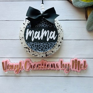 Gray Cheetah mama car freshie, car air freshener, freshie, aroma bead car freshie, mama life freshie, freshie with bow, leopard freshie