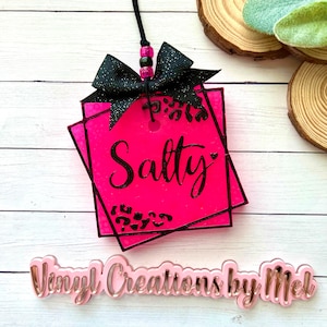 Salty car freshie, car air freshener, freshie, aroma bead car freshie, mama life freshie, freshie with bow, funny car freshie