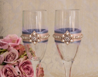 Champagne Wedding Flutes Rose Gold Champagne Flutes Wedding Glasses Toasting Flutes Wedding Champagne Glasses