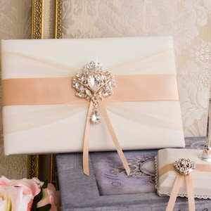 Personalized Guest Book and Pen Set, Rose Gold Wedding Guest Book, Wedding Pen Holder, Rose Gold Guest Book, Personalized Wedding Sign Book