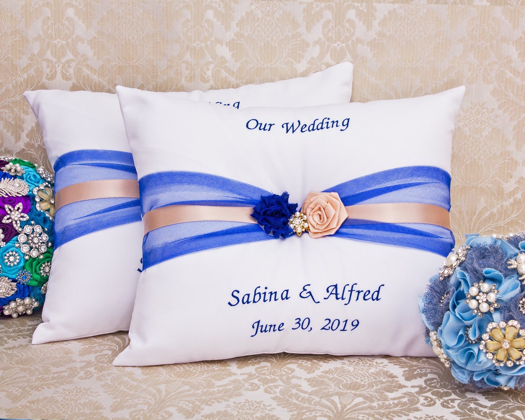 Wedding Kneeling Pillows, Monogrammed Ceremony Pillow, Personalized