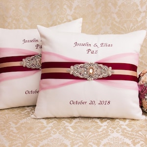 Personalized Wedding Kneeling Pillows, Monogrammed Ceremony Pillow, Personalized Kneeling Pillows, Prayer Pillows, Blush Kneeling Pillows