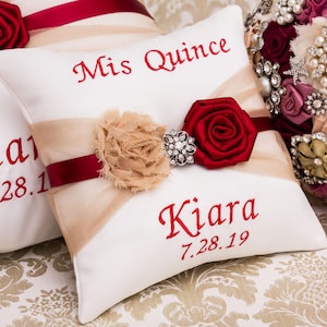 Personalized Tiara Pillow, Quinceanera Pillow Set, Quince Shoe Pillow, My Sweet 16 Kneeling Pillow, Mis 15 Anos