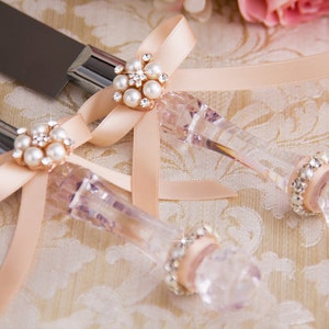 Rose Gold Wedding Cake Cutting Set Cake Serving Set Cake Cutting Set Wedding Knife Set Wedding décor image 2