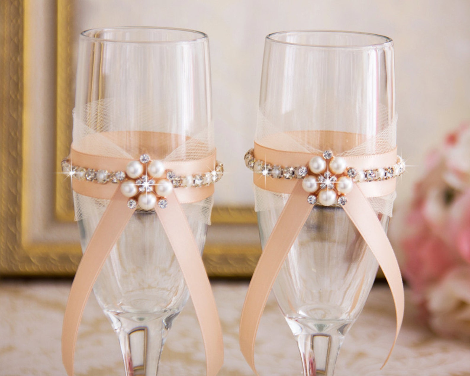 Blush Flower Girl Basket Set Wedding Ring Pillow Guest Book Etsy