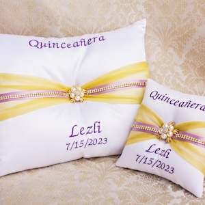 Personalized Tiara Pillow, Embroidered Quinceanera Pillow, Quince Shoe Pillow, My Sweet 16 Kneeling Pillow, Mis 15 Anos, Mis Quince