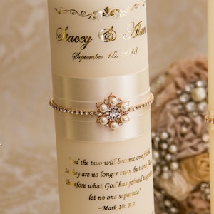 Rose d’or personnalisé mariage unité bougie ensemble, unité or bougies, bougies de mariage personnalisé, bougies de mariage Ivoire