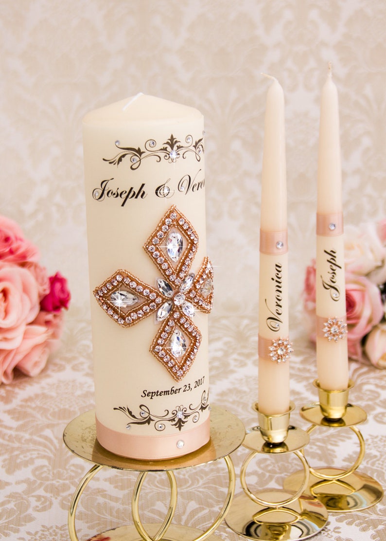 Rose Gold Wedding Unity Candle Rose Gold Unity Candle Set Etsy