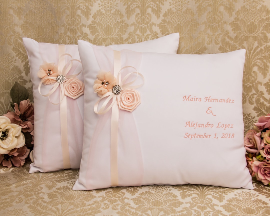 Set of 2 Wedding Kneeling Pillows Monogrammed Ceremony Etsy