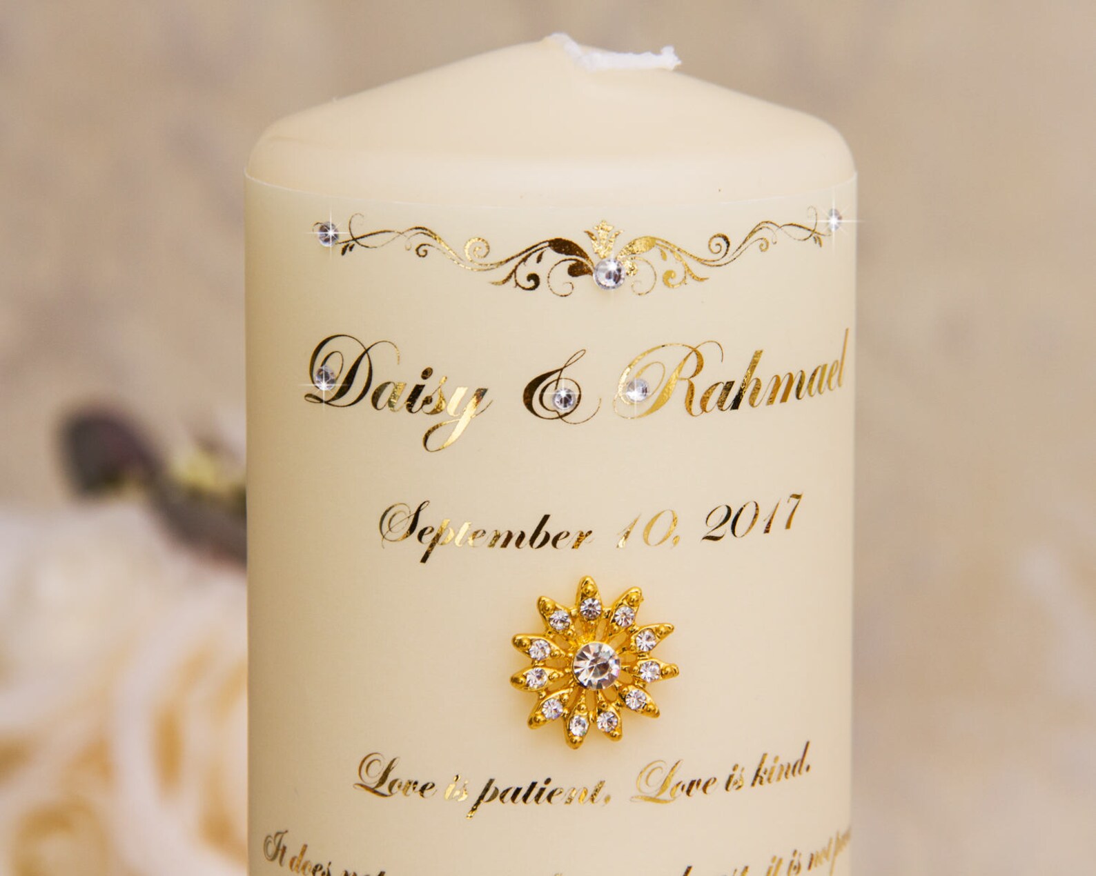 Gold Unity Candle Set Gold Wedding Unity Candles Black Wedding Etsy