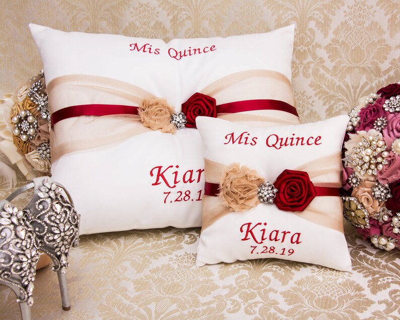 Personalized Tiara Pillow Quinceanera Pillow Set Quince Shoe Etsy