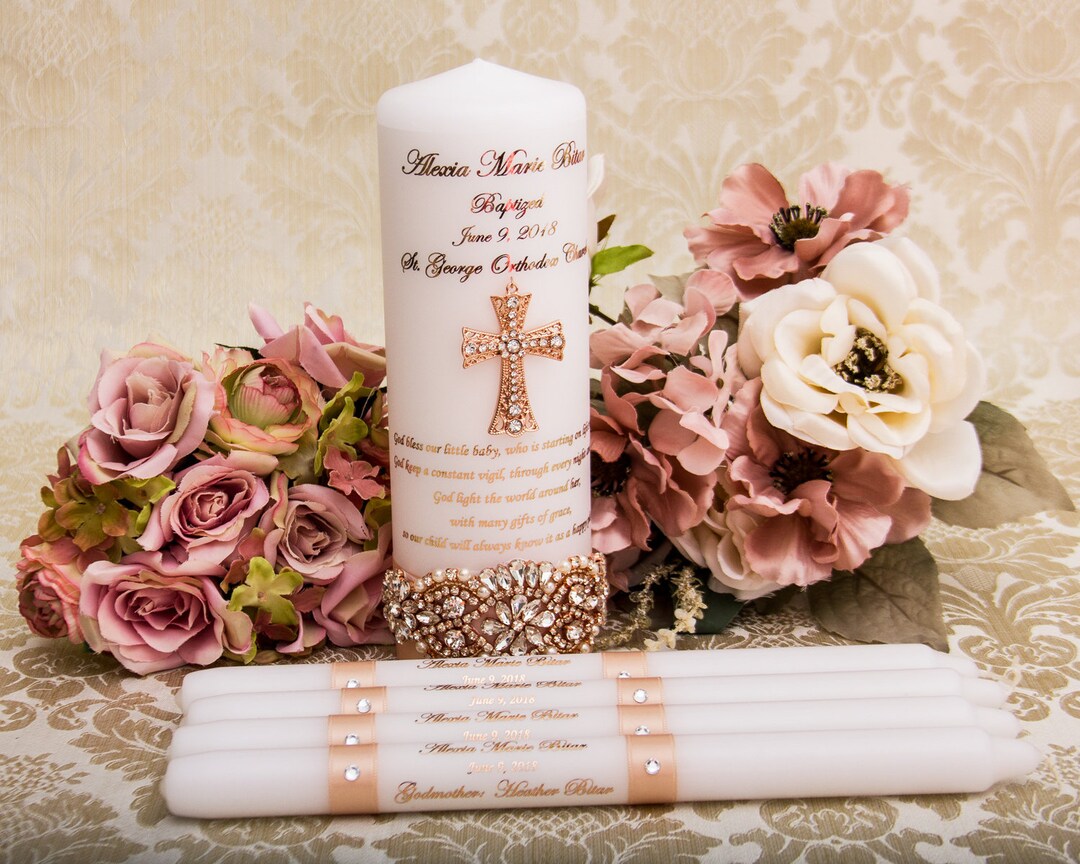 Baptism Candle, Christening Candle, Personalized Baptism Candle