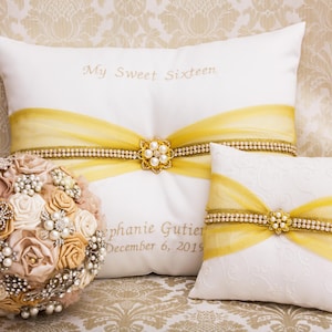 Personalized Tiara Pillow, Embroidered Quinceanera Pillow, Quince Shoe Pillow, My Sweet 16 Kneeling Pillow, Mis 15 Anos, Mis Quince