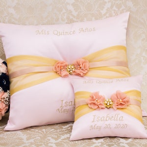 Personalized Mis 15 Anos Pillows, Quince Shoe Pillow, My Sweet 16 Kneeling Pillow, Quinceanera Tiara Pillow