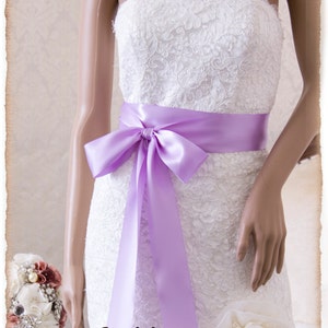 Bridal Sash ORCHID, Satin Ribbon Sash, Wedding Sash, Bridesmaids Sash, Bridal Belt, Satin Bridal Sash
