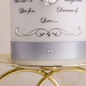 Silver Wedding Unity Candle Set, Personalized Unity Candles Set, Silver Candles, Silver Wedding Candles Set image 5