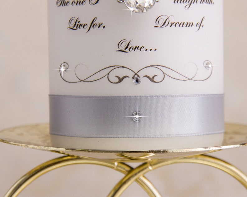 Silver Wedding Unity Candle Set, Personalized Unity Candles Set, Silver Candles, Silver Wedding Candles Set image 5