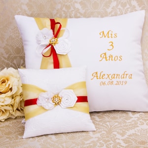 Personalized Quinceanera Pillow, Sweet 16, Mis 15 Anos, Mis 3 Anos, Kneeling Pillow, Tiara Pillow, Show Pillow, Cojines