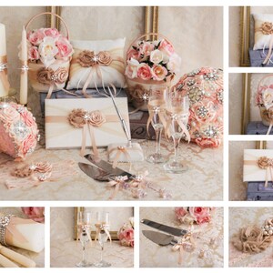 Rose Gold Wedding Cake Cutting Set Cake Serving Set Cake Cutting Set Wedding Knife Set Wedding décor image 4