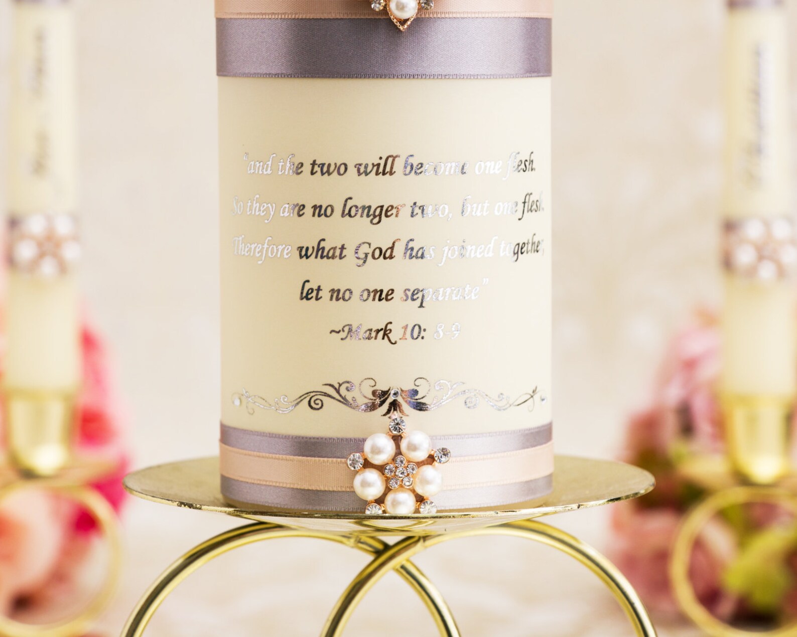 Silver Wedding Unity Candle Set Personalized Unity Candles | Etsy