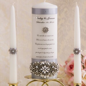 Silver Unity Candle Set Wedding Unity Candles Silver Wedding Candle ...