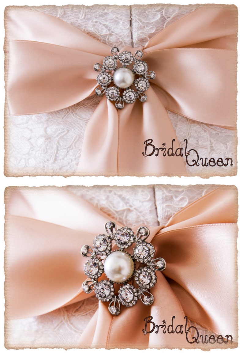 Crystal and Pearl Brooch For Bridal Sash, Bridal Sash Brooch, Wedding Brooch, Bridal Brooch, Bridal Sash Pin image 1