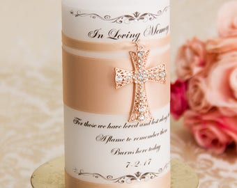 Rose Gold Memorial candle Blush memory candle personalized wedding memorial candle remembrance candle customized wedding candle