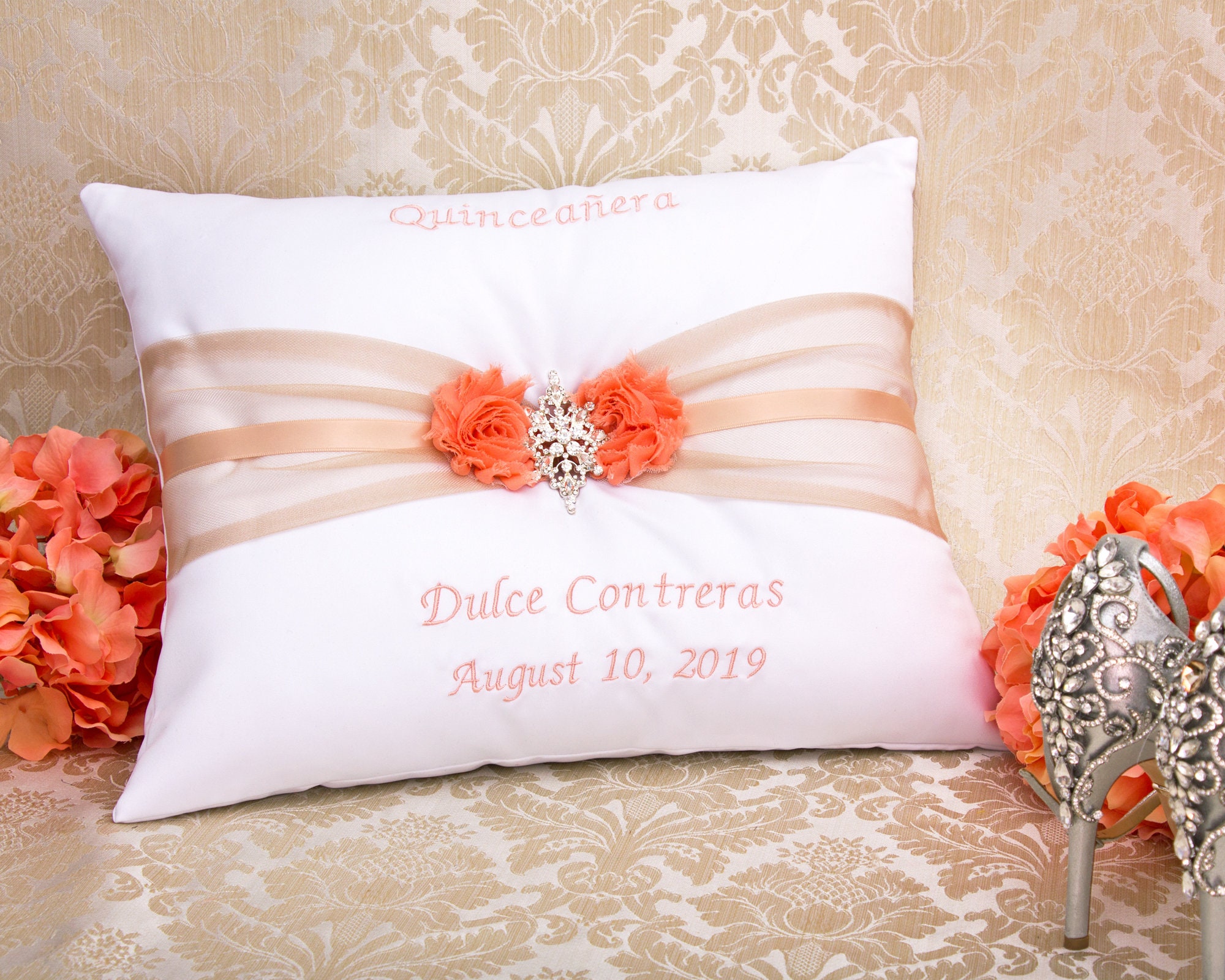 Personalized Quinceanera Shoe Pillow Quince Pillow Set My Etsy
