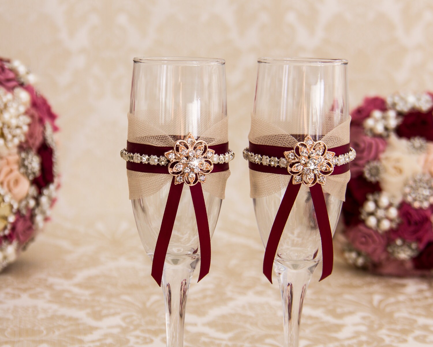 Champagne Wedding Flutes Wedding Glasses Toasting Flutes Etsy
