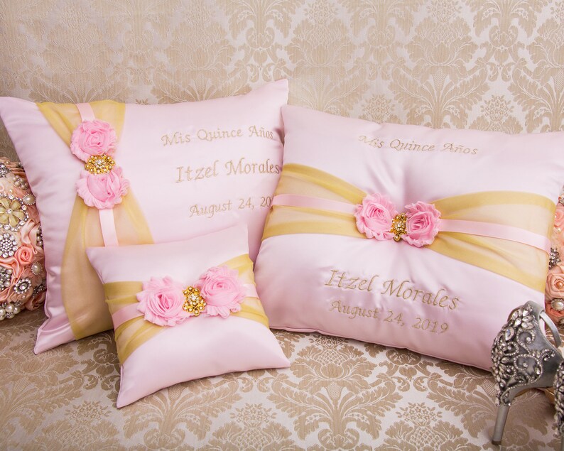 Pink Personalized Quinceanera Pillow Sweet 16 Mis 15 Anos Etsy