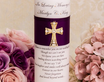 Personalized Memorial Candle Navy Blue Memorial Candles